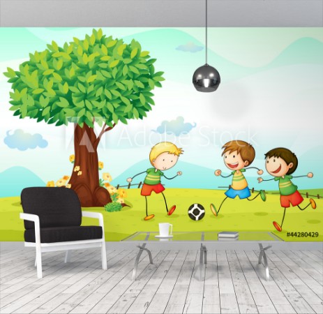 Afbeeldingen van Kids playing football